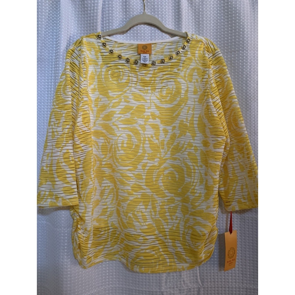 Ruby Rd Petite‎ NWT Women's Petite Xl Yellow Blouse